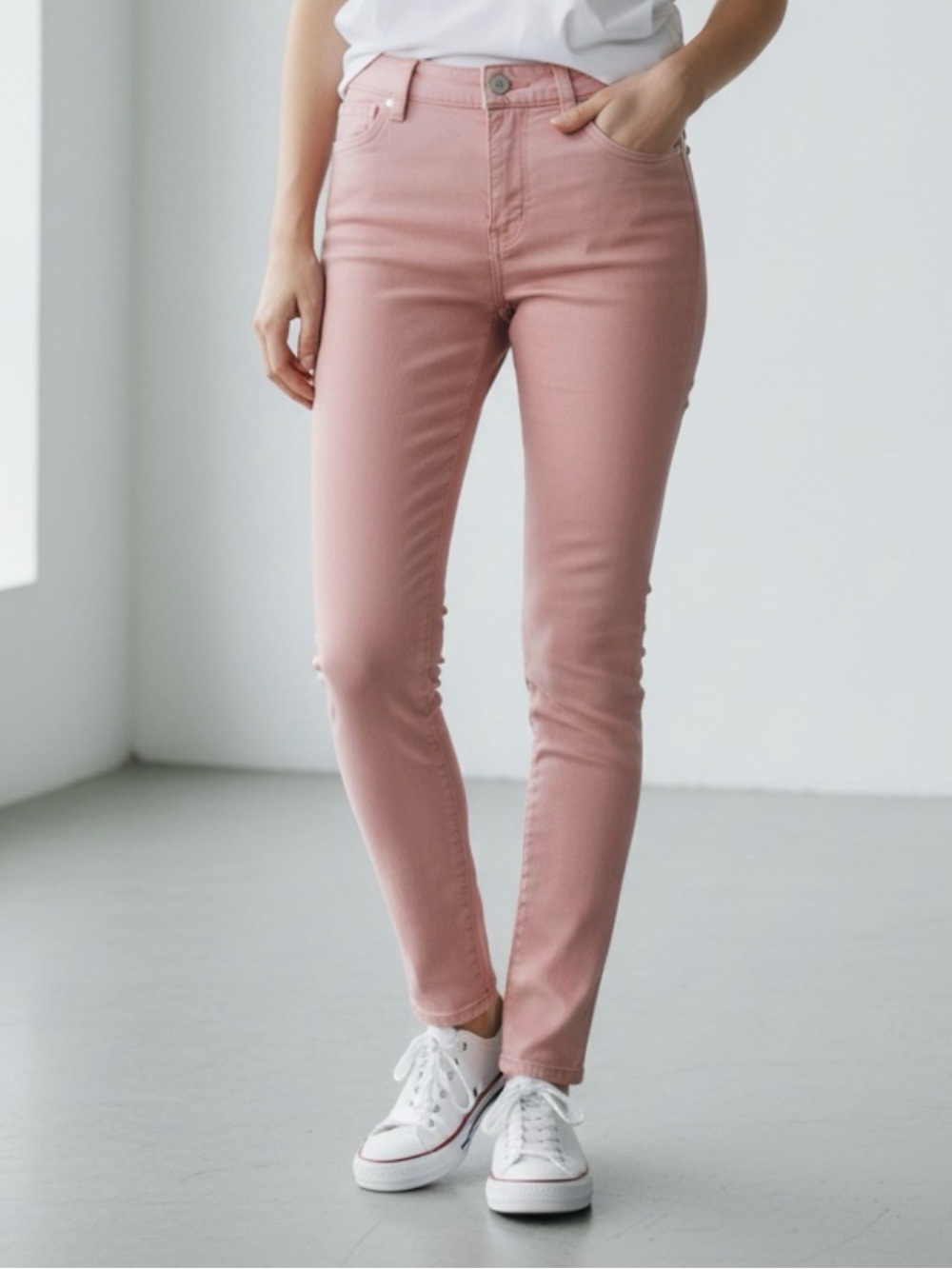 🫶🏻 Celebrity Pink High-Rise Skinny Jeans in Dusty Pink 9/29